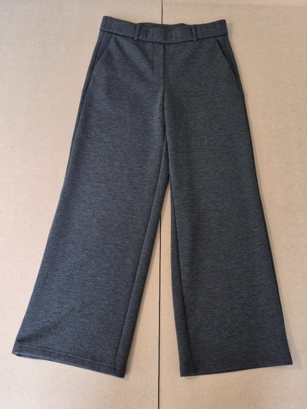 OGL Move Wide Leg Pants Women Medium Gray High Rise Pleated Office Trousers